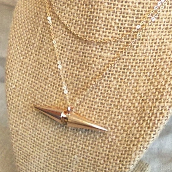 Delicate Rose Gold Plated 1.5mm flat cable chain anvil pendant 17 1/8" NWOT - Picture 4 of 6